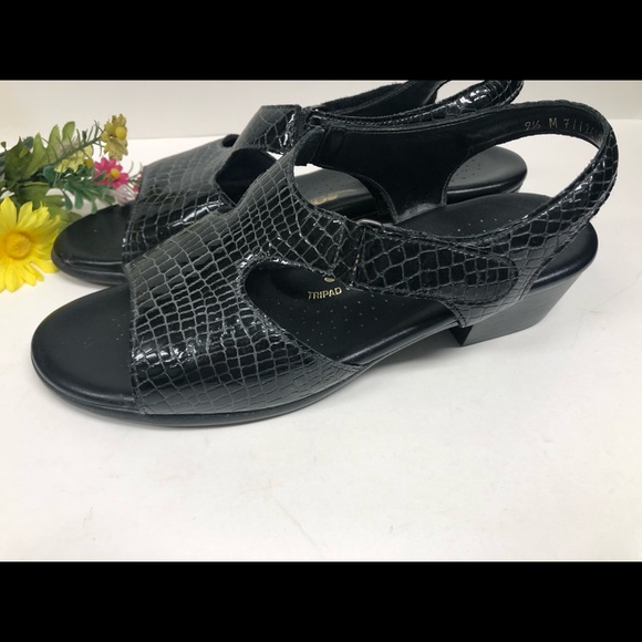 SAS Womens Suntimer Slingbacks Black Patent Leather Size 9.5 M - Picture 6 of 16